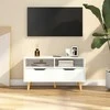 TV staliukas Televizoriaus spintelė, balta, 90x40x48,5cm, mediena, blizgi
