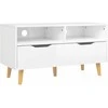 TV staliukas Televizoriaus spintelė, balta, 90x40x48,5cm, mediena, blizgi