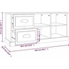 TV staliukas Televizoriaus spintelė, betono pilka, 102x35,5x47,5cm, mediena