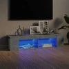 TV staliukas Televizoriaus spintelė su LED, betono pilka, 135x39x30cm