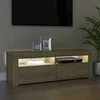 TV staliukas Televizoriaus spintelė su LED apšvietimu, ąžuolo, 120x35x40cm