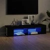 TV staliukas Televizoriaus spintelė su LED apšvietimu, juoda, 135x39x30cm