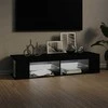 TV staliukas Televizoriaus spintelė su LED apšvietimu, juoda, 135x39x30cm