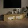 TV staliukas Televizoriaus spintelė su LED apšvietimu, ąžuolo, 135x39x30cm