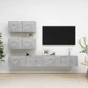 TV staliukas Televizoriaus spintelių komplektas, 4 dalių, betono, mediena
