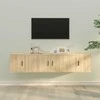 TV staliukas Televizoriaus spintelių komplektas, 3 dalių, ąžuolo, mediena
