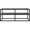 TV staliukas TV spintelė, juoda, 100x40x40cm, su juodu marmuriniu stiklu