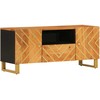 TV staliukas TV spintelė, ruda ir juoda, 105x33,5x46cm, mango masyvas