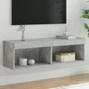TV staliukas TV spintelė su LED lemputėmis, betono pilka, 100x30x30cm