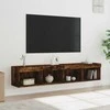 TV staliukas TV spintelės su LED, 2vnt., dūminio ąžuolo, 80x30x30cm