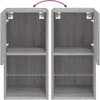 TV staliukas TV spintelės su LED, 2vnt., pilkos ąžuolo, 30,5x30x60cm