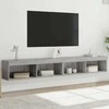 TV staliukas TV spintelės su LED, 2vnt., pilkos ąžuolo, 100x30x30cm