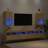 TV staliukas TV spintelės su LED lemputėmis, 2vnt., ąžuolo, 30,5x30x60cm