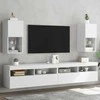 TV staliukas TV spintelės su LED lemputėmis, 2vnt., baltos, 30,5x30x60cm