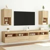 TV staliukas TV spintelės su LED lemputėmis, 2vnt., ąžuolo, 30,5x30x60cm