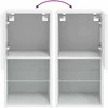 TV staliukas TV spintelės su LED lemputėmis, 2vnt., baltos, 30,5x30x60cm