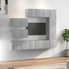 TV staliukas TV spintelių komplektas, 8 dalių, pilkas ąžuolo, mediena