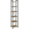 Songmics Vasagle 6 lygių lentyna 30 x 40 x 187,5 cm senovinė ruda-juoda
