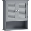 Vasagle Badezimmerschrank mit verstellbarem Einlegeboden und Lamellentüren