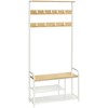 Vasagle Drabužių lentyna su 9 kabliukais 30 x 85 x 180,5 cm ąžuolo spalvos-baltos spalvos