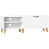 TV staliukas Songmics Vasagle TV spintelė su 2 durelėmis 40 x 140 x 50 cm balta