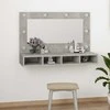 Veidrodinė spintelė su LED apšvietimu, pilka, 90x31,5x62cm