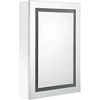 Veidrodinė vonios spintelė su LED, balta, 50x13x70cm, blizgi