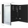 Veidrodinė vonios spintelė su LED, juoda, 80x12x68cm, blizgi