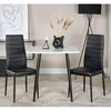 Venture Home Valgomojo kėdės Slim, 2vnt., juodos, odos imitacijos