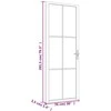 Vidaus durys, baltos, 76x201,5cm, ESG stiklas ir aliuminis