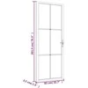 Vidaus durys, baltos, 83x201,5cm, ESG stiklas ir aliuminis
