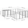 Voljeras šunims, juodos spalvos, 8,47 m², plienas
