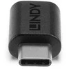 USB Adapteris - LINDY USB 3.2 Type C į C M/F Adapteris, Juodas