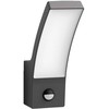 Sieninis šviestuvas Aplica LED pentru exterior cu senzor de miscare Philips Splay, 12W, 1100lm, lumina calda (2700K), IP44, 240x80x160mm, Antracit