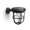 Aplica LED solara pentru exterior cu senzor de miscare Philips RADII ,1.3W, 4V, 250 lm, lumina calda (3000K), IP44, 192x240x175mm,Negru