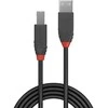 USB Kabelis - LINDY Anthra Line USB 2.0 Type A į B Laidas, M/F, 480Mbps, 0.2 m, Juodas