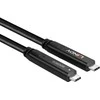 USB Kabelis - LINDY USB 3.2 5Gbps ir DP 1.4 Type C Hibridinis Laidas, 4K30Hz Vaizdas, 60W, 10 m, Juodas