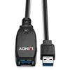USB Prailginimo Laidas - LINDY USB 3.0 Aktyvus Prailginimo Laidas, 5 Gbps, Type A M/F, 15 m, Juodas