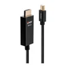 Adapteris - LINDY Mini DisplayPort į HDMI Kabelis, 4096x2160@60Hz, 1 m, Juodas