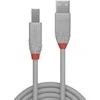 USB Kabelis - LINDY Anthra Line USB 2.0 Type A į B Laidas M/M, 2 m, Pilkas