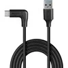 USB Kabelis - LINDY USB 3.2 Type A į C Laidas, M/M, 10Gbps, 90° Dešinysis Kampas, 1 m, Juodas