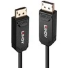 DisplayPort Kabelis - LINDY Šviesolaidinis Hbridinis DisplayPort 2.0 UHBR10 Kabelis, M/M, 50 m, Juodas