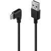 USB Kabelis - LINDY USB 2.0 Tipo A į C Laidas, 90° Dešinysis Kampas, 480Mbps, 15W, 1 m, Juodas