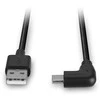 USB Kabelis - LINDY USB 2.0 Tipo A į C Laidas, 90° Dešinysis Kampas, 480Mbps, 15W, 1 m, Juodas