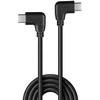USB Kabelis - LINDY USB 2.0 Type C Laidas, M/M, 60W PD, 90° Dešinysis Kampas, 1 m, Juodas