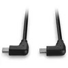 USB Kabelis - LINDY USB 2.0 Type C Laidas, M/M, 60W PD, 90° Dešinysis Kampas, 1 m, Juodas