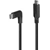 USB Kabelis - LINDY USB 3.2 Type C Laidas, M/M, 90° Kampu, 10Gbps, 60W PD, 1 m, Juodas