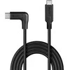 USB Kabelis - LINDY USB 3.2 Type C Laidas, M/M, 90° Kampu, 10Gbps, 60W PD, 1 m, Juodas