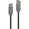 USB Prailginimo Laidas - LINDY Anthra Line USB 2.0 Type M/F Laidas, 5 m, Juodas