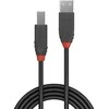 USB Kabelis - LINDY Anthra Line USB 2.0 Type A į B Laidas, 5 m, Juodas